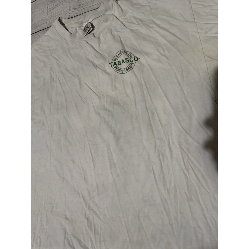 Vintage 90s Tabasco Hot Sauce Graphic T Shirt Rare Design Size 2XL XXL Defects - Picture 3 of 8